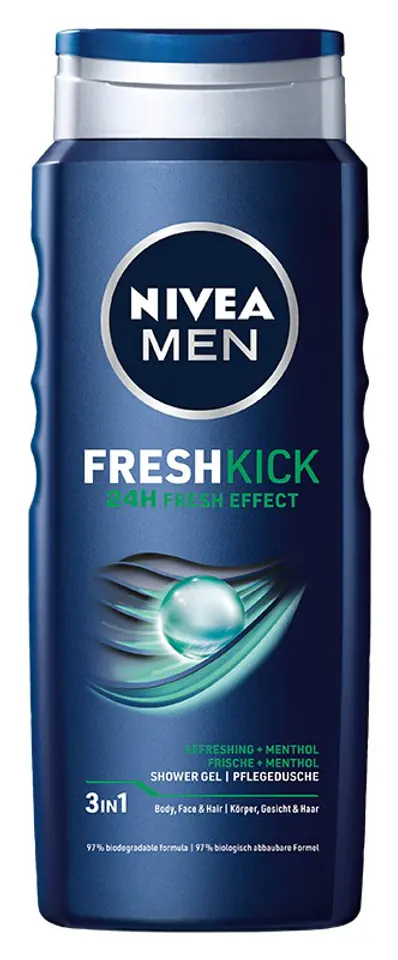 ⁨Nivea Men Shower Gel Fresh Kick 500ml⁩ at Wasserman.eu
