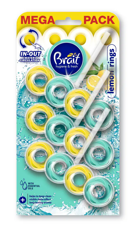 ⁨BRAIT Kostka do wc 2-faz Rings Lemon 3 x 40g⁩ w sklepie Wasserman.eu