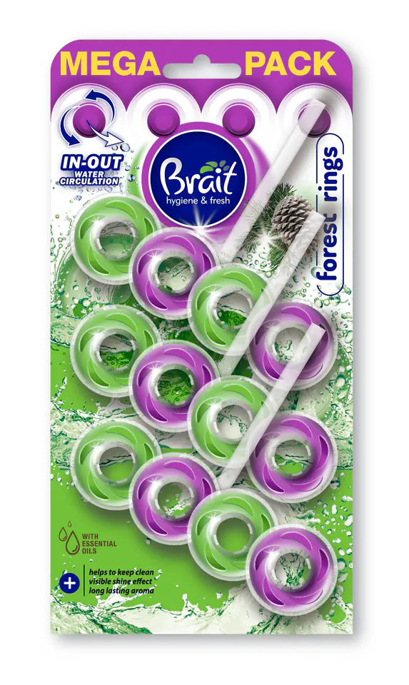 ⁨BRAIT Kostka toaletowa 2-faz 3x40g Rings Florest⁩ w sklepie Wasserman.eu