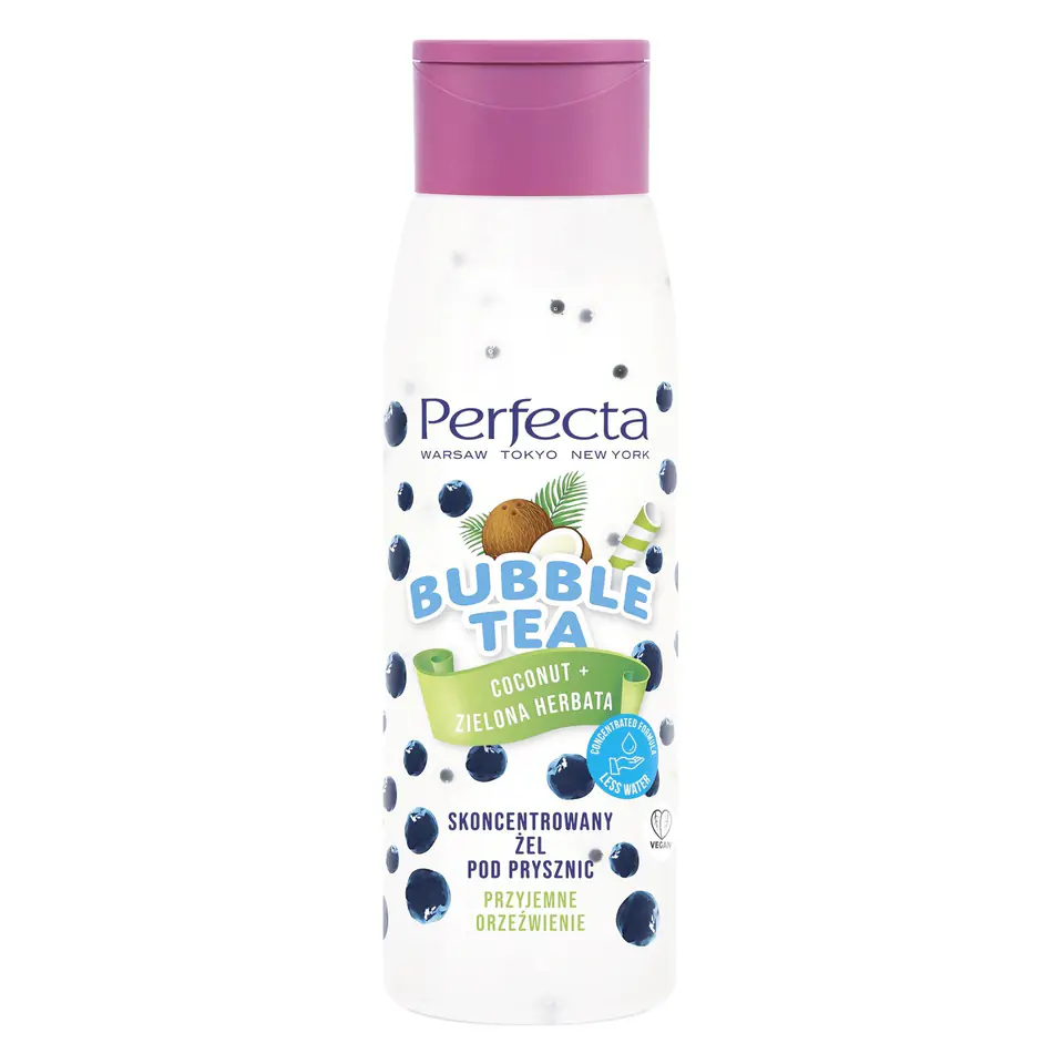 ⁨Perfecta Bubble Tea Concentrated Coconut Shower Gel + Green Tea 400ml⁩ at Wasserman.eu