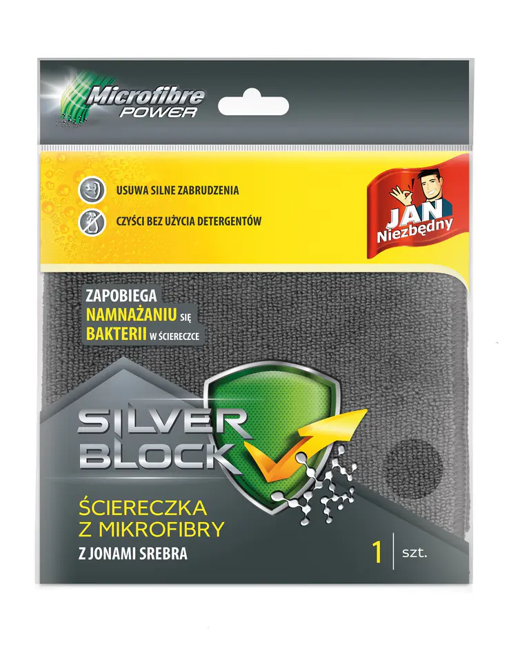 ⁨Sarantis Jan Essential Silver Block Microfiber Cloth with Silver Ions 1pcs⁩ at Wasserman.eu