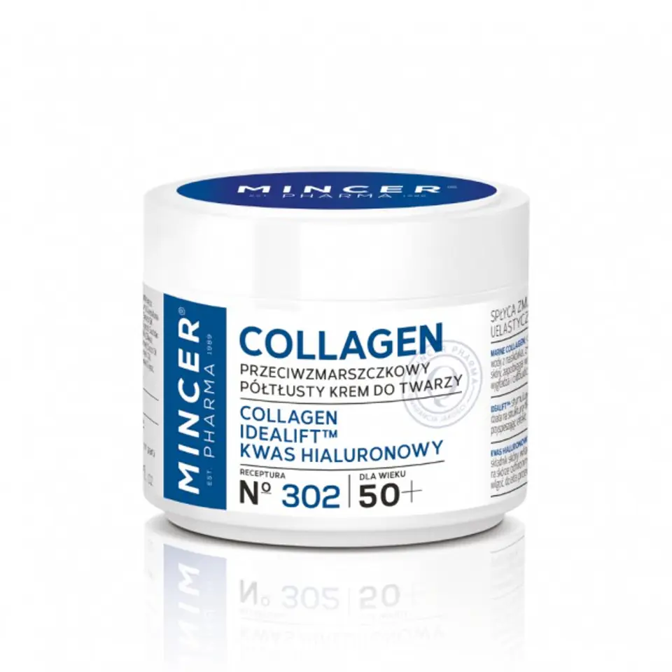 ⁨Mincer Pharma Collagen 50+ Semi-fat anti-wrinkle cream nr 302 50ml⁩ at Wasserman.eu