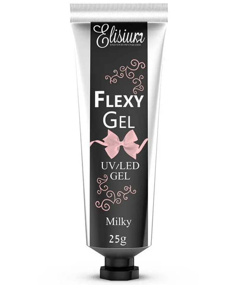 ⁨ELISIUM Flexy Gel do przedłużania paznokci UV/LED Milky 25g⁩ w sklepie Wasserman.eu