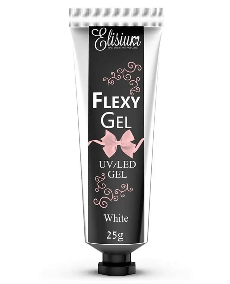 ⁨ELISIUM Flexy Gel do przedłużania paznokci UV/LED White 25g⁩ w sklepie Wasserman.eu