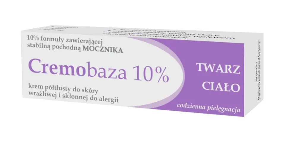 ⁨CREMOBAZA 10% Krem półtłusty z mocznikiem do twarzy i ciała - skóra wrażliwa i skłonna do alergii 30g⁩ w sklepie Wasserman.eu