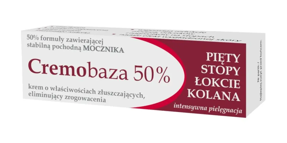 ⁨CREMOBAZA 50% Krem z mocznikiem złuszczający do pięt,stóp,łokci i kolan - skóra zrogowaciała 30g⁩ w sklepie Wasserman.eu