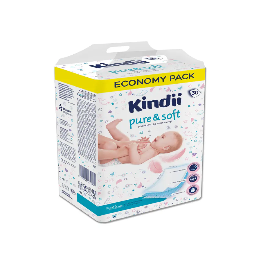 ⁨Kindii Pure & Soft Podkłady jednorazowe dla niemowląt 1op.-30szt⁩ w sklepie Wasserman.eu