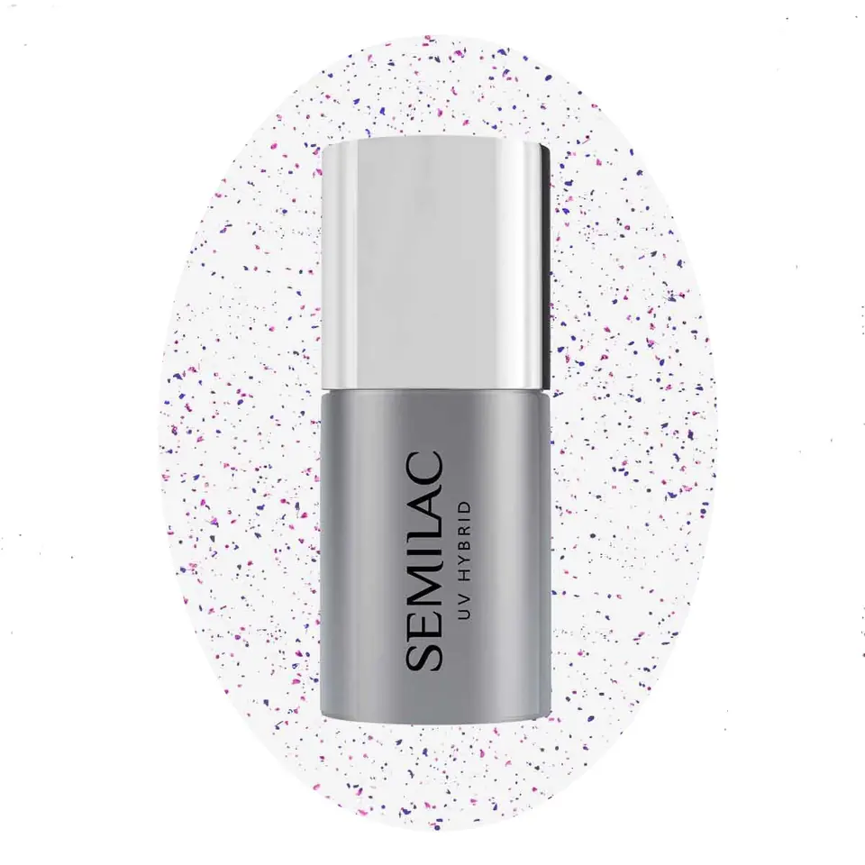 ⁨SEMILAC Top for hybrid varnishes No Wipe Blinking - Blue&Violet Flakes 7ml⁩ at Wasserman.eu