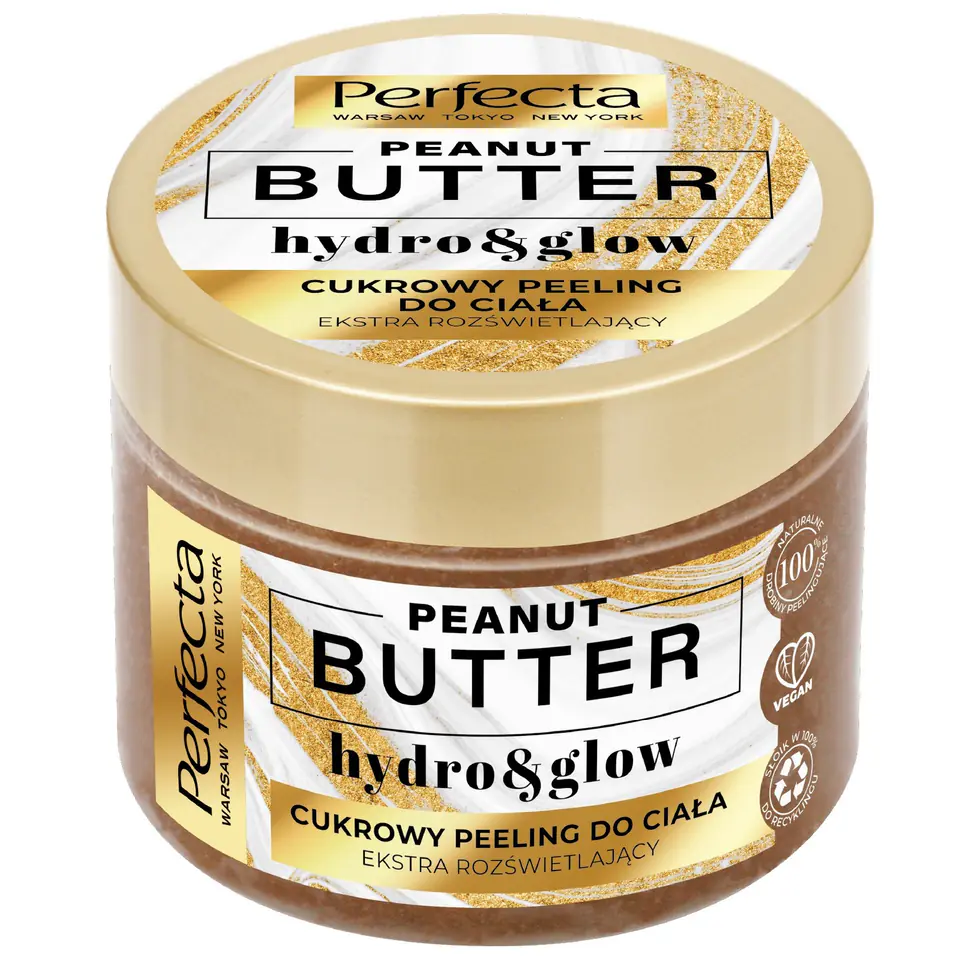 ⁨Perfecta Peanut Butter Cukrowy Peeling do ciała - extra rozświetlający 300g⁩ w sklepie Wasserman.eu