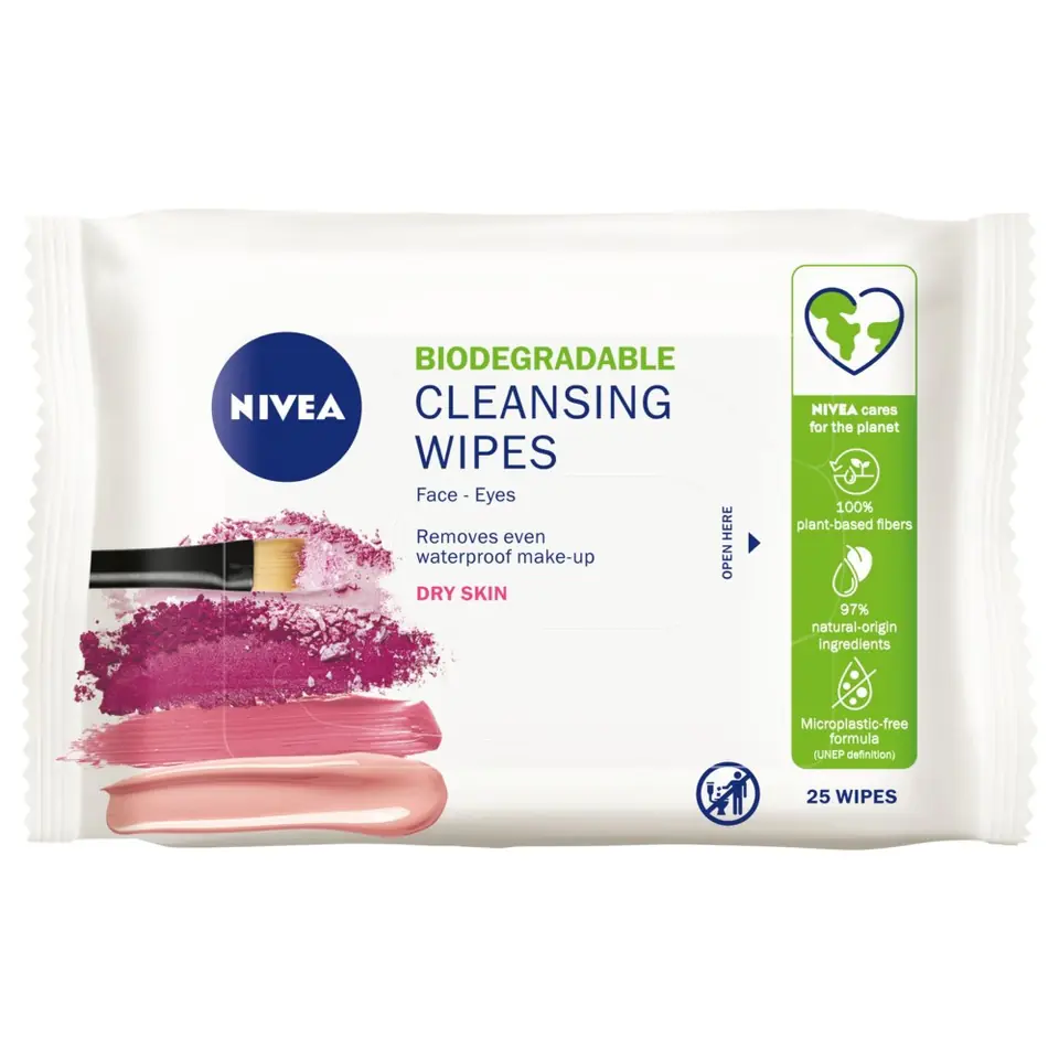 ⁨Nivea Cleansing Wipes for Face and Eyes - Dry Bio Skin⁩ at Wasserman.eu