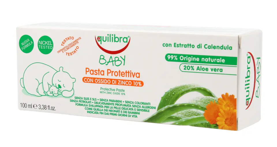 ⁨Equilibra Baby Pasta ochronna do zębów dla dzieci 0m+ z tlenkiem cynku (10%) 100ml⁩ w sklepie Wasserman.eu