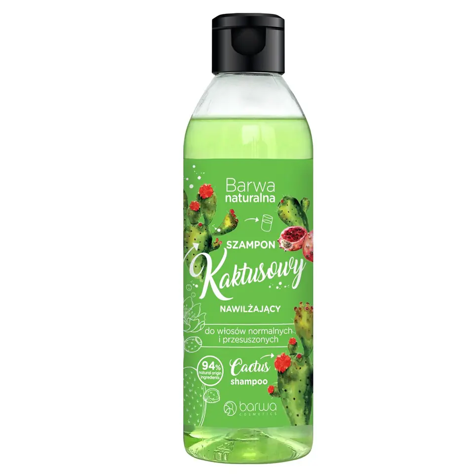 ⁨BARWA Naturalna Kaktus Nawilżający Szampon do włosów normalnych i przesuszonych 300ml⁩ w sklepie Wasserman.eu