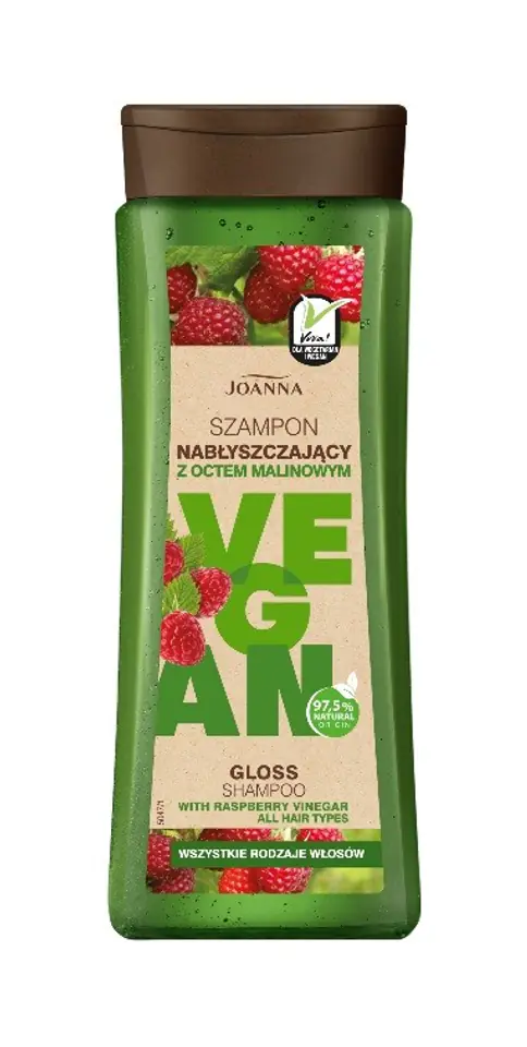 ⁨Joanna Vegan Szampon Nabłyszczający z Octem Malinowym 300ml⁩ w sklepie Wasserman.eu