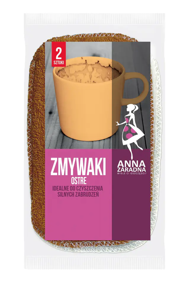 ⁨ANNA ZARADNA Zmywaki ostre - do silnych zabrudzeń 1op.-2szt⁩ w sklepie Wasserman.eu