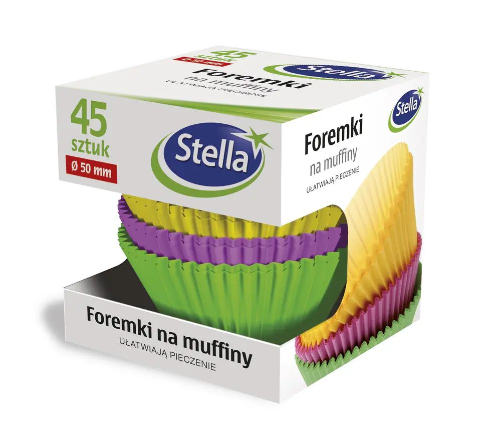 ⁨STELLA Foremki na muffiny kolorowe - średnica 50mm 1op.-45szt⁩ w sklepie Wasserman.eu