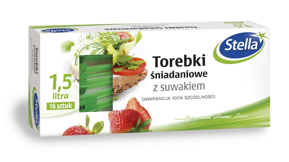 ⁨STELLA Torebki śniadaniowe z suwakiem 1.5L 1op.-16szt⁩ w sklepie Wasserman.eu