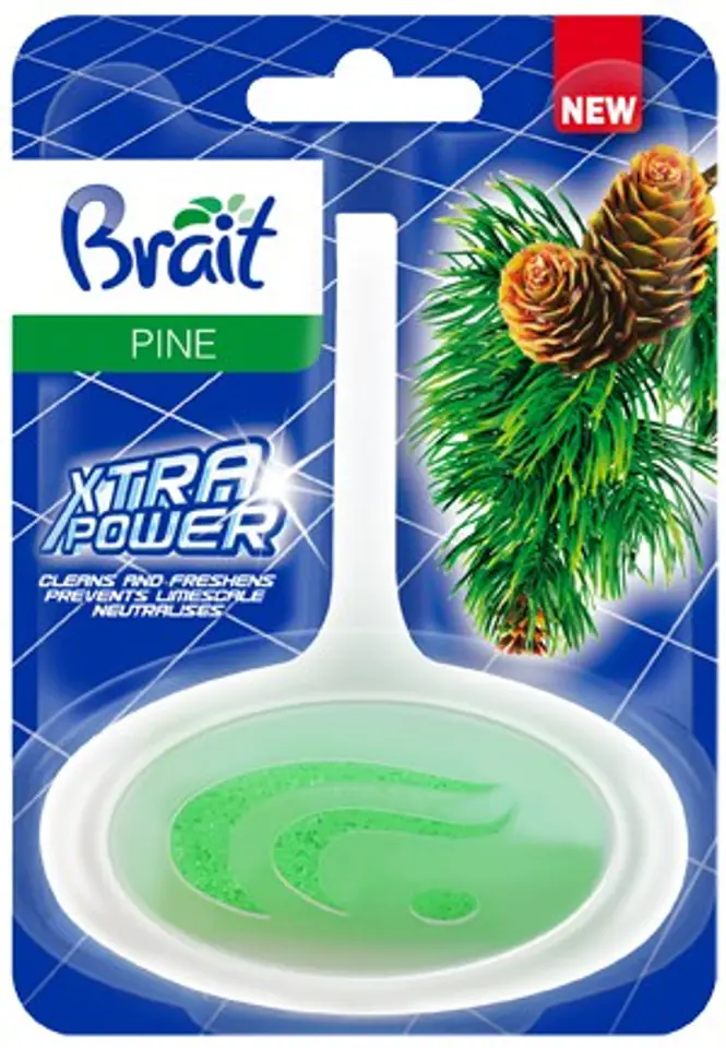 ⁨Brait Xtra Power Kostka toaletowa do WC w koszyku - Pine 40g⁩ w sklepie Wasserman.eu