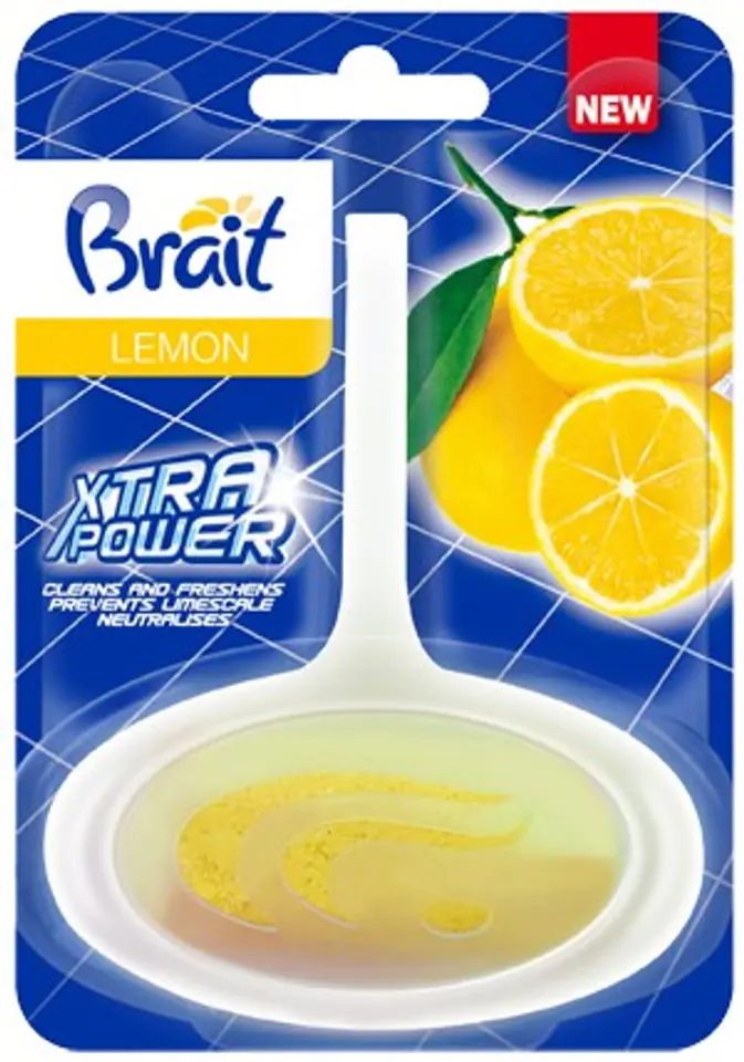 ⁨Brait Xtra Power Toilet cube for toilet in basket - Lemon 40g⁩ at Wasserman.eu