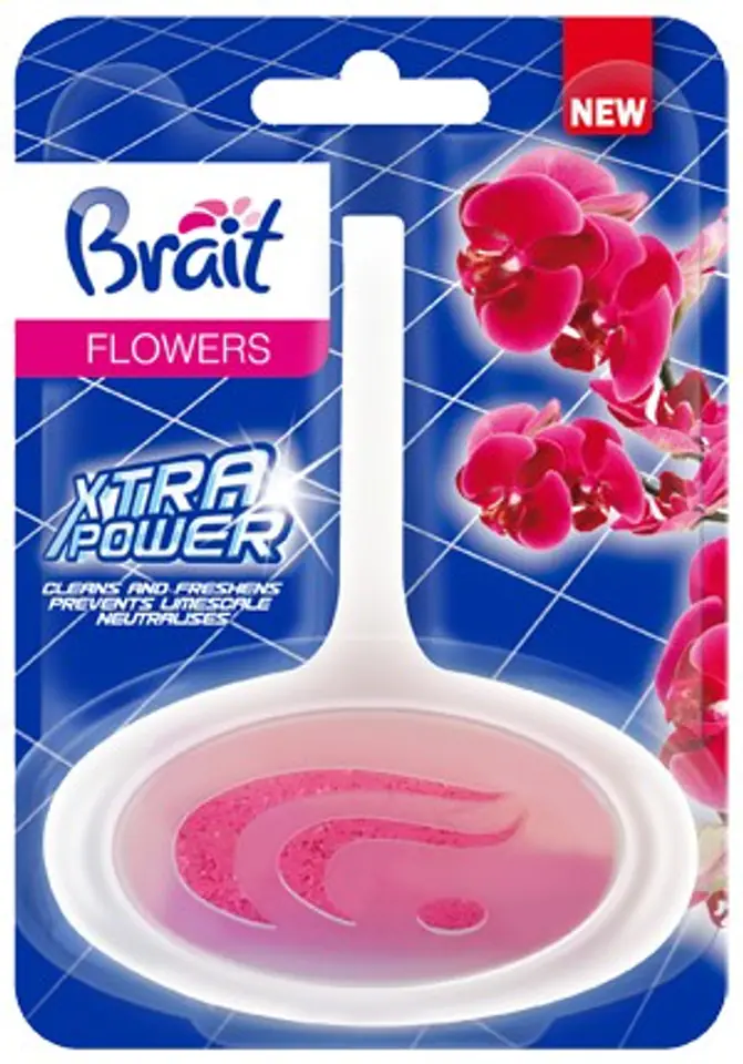 ⁨Brait Xtra Power Toilet cube for toilet in basket - Flowers 40g⁩ at Wasserman.eu