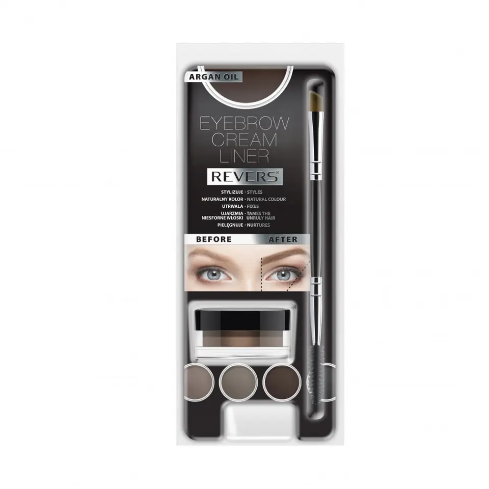 ⁨REVERS Kremowy Liner do brwi EYEBROW CREAM LINER - Brown 8ml⁩ w sklepie Wasserman.eu