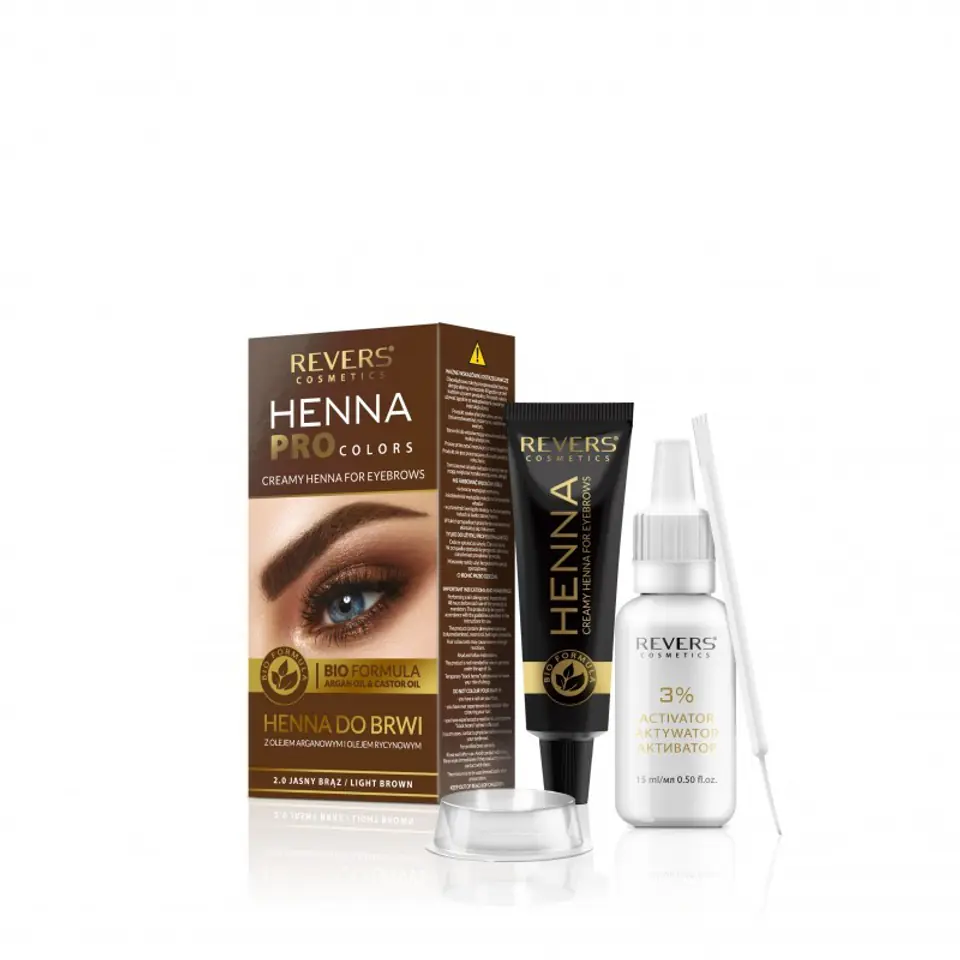 ⁨REVERS Cream Henna for Eyebrows Pro Colors 2.0 light brown 1op.⁩ at Wasserman.eu