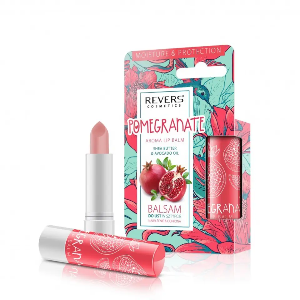 ⁨REVERS Balsam do ust w sztyfcie nawilżenie & ochrona - Pomegranate 4g⁩ w sklepie Wasserman.eu