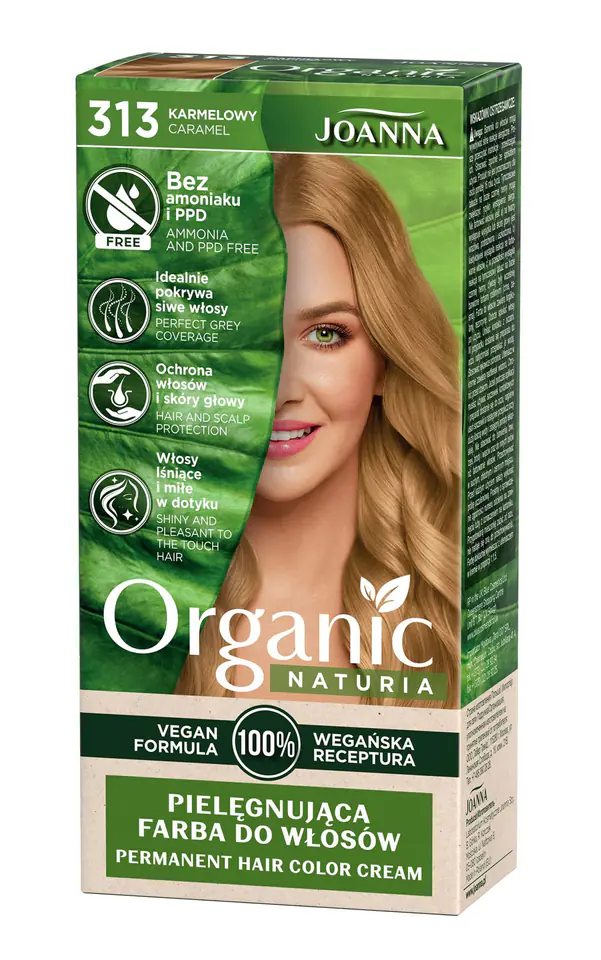 ⁨Joanna Naturia Vegan Caring Hair Dye No. 313 Caramel 1op.⁩ at Wasserman.eu