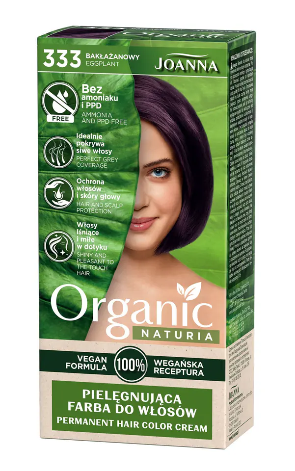 ⁨Joanna Naturia Vegan Caring Hair Dye No. 333 Eggplant 1op.⁩ at Wasserman.eu