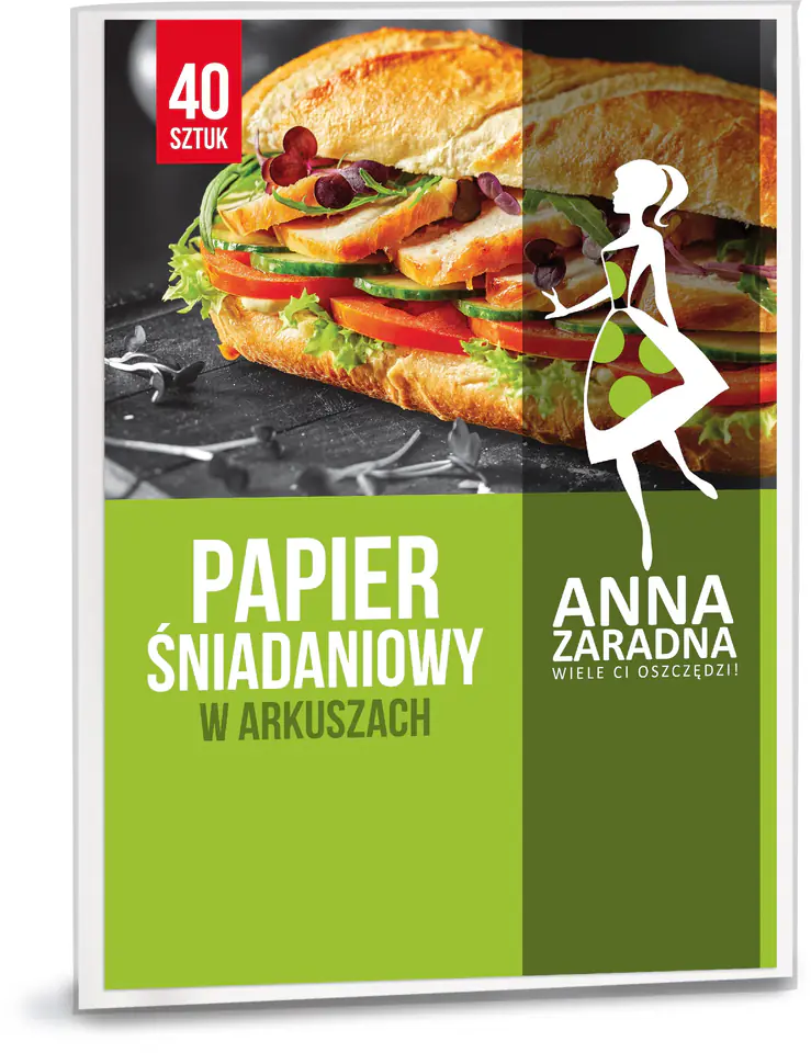 ⁨ANNA ZARADNA Papier śniadaniowy w arkuszach 1op.-40szt⁩ w sklepie Wasserman.eu