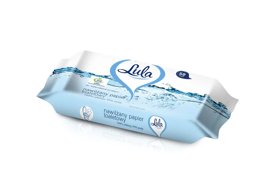 ⁨LULA Wet toilet paper 99% water, 1op.-50pcs.⁩ at Wasserman.eu