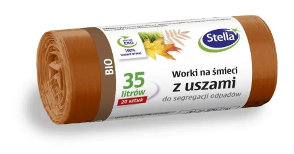 ⁨STELLA Bags with ears for waste segregation BIO 35L brown 1op.-20pcs.⁩ at Wasserman.eu