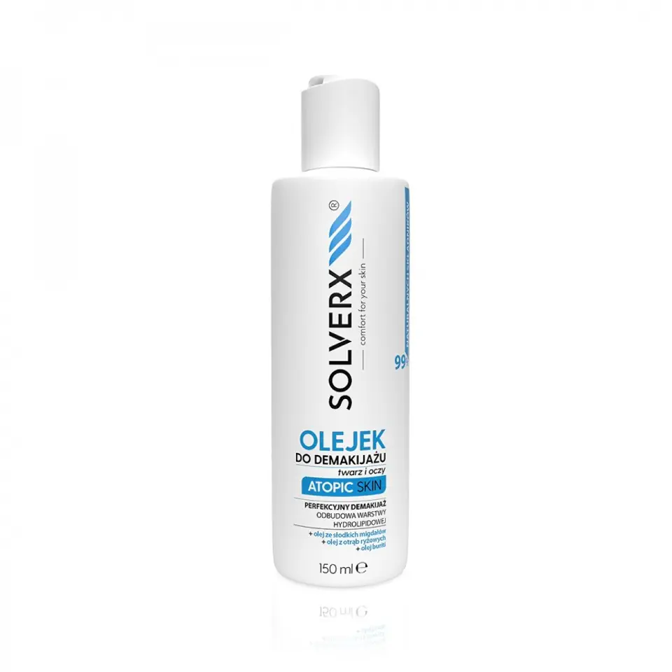 ⁨SOLVERX Atopic Skin Olejek do demakijażu twarzy i oczu do cery atopowej 150ml⁩ w sklepie Wasserman.eu