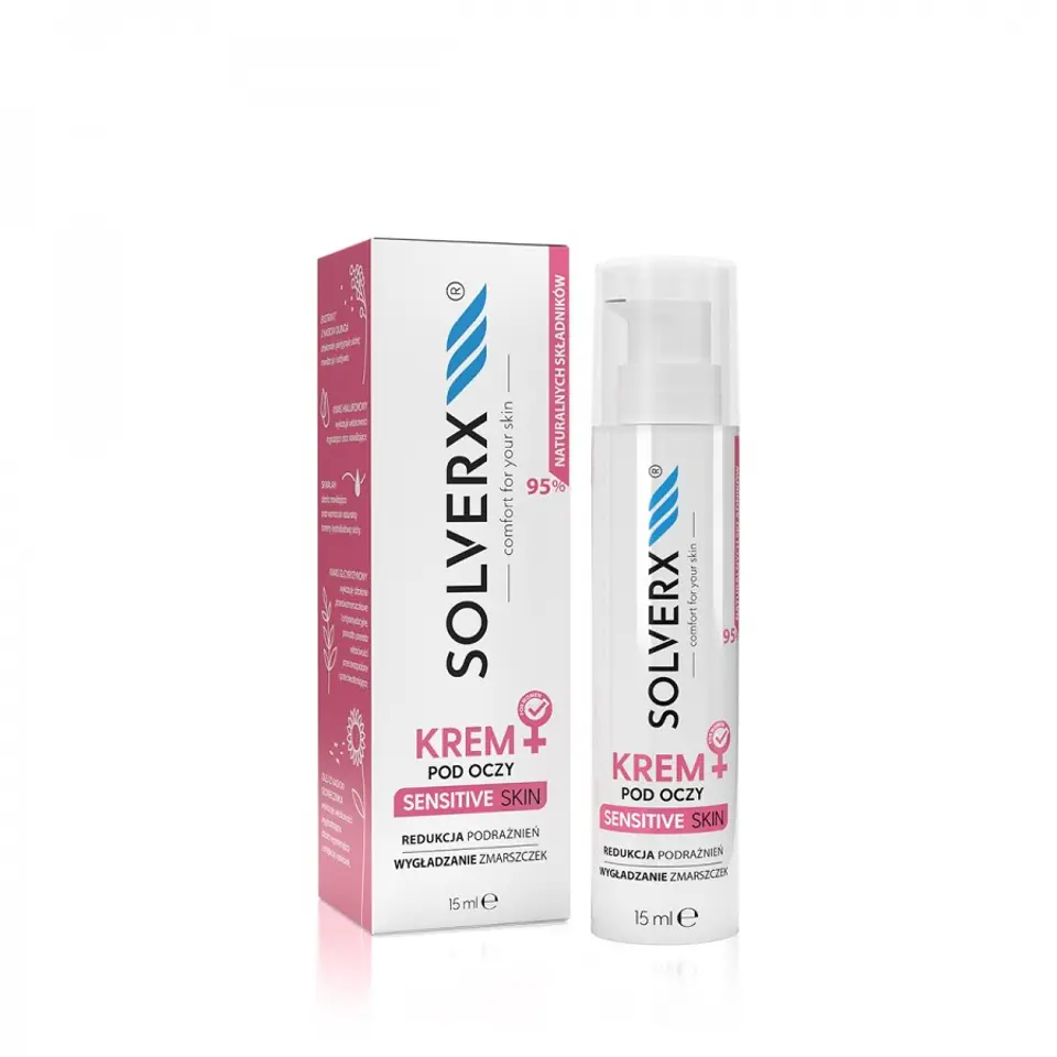 ⁨SOLVERX Sensitive Skin Eye Cream for Sensitive Skin 15ml⁩ at Wasserman.eu