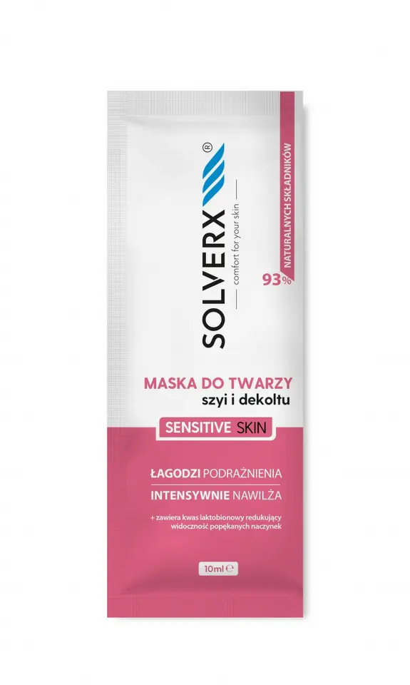 ⁨SOLVERX Sensitive Skin Soothing mask for face, neck and décolleté for sensitive skin 10ml⁩ at Wasserman.eu