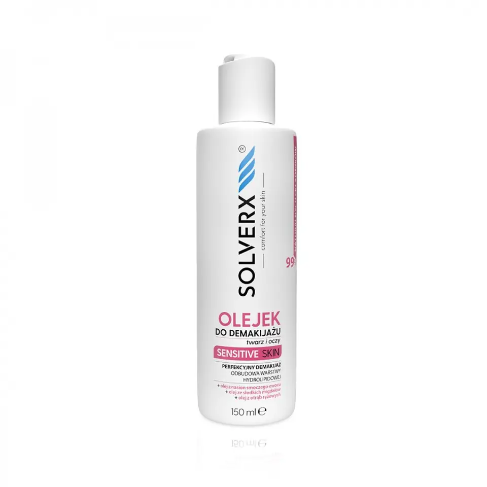 ⁨SOLVERX Sensitive Skin Face & Eye Makeup Remover Oil for Sensitive Skin 150ml⁩ at Wasserman.eu