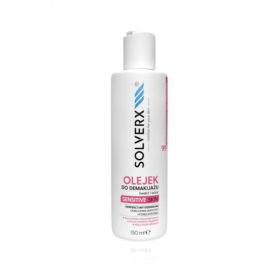 ⁨SOLVERX Sensitive Skin Olejek do demakijażu twarzy i oczu do cery wrażliwej 150ml⁩ w sklepie Wasserman.eu