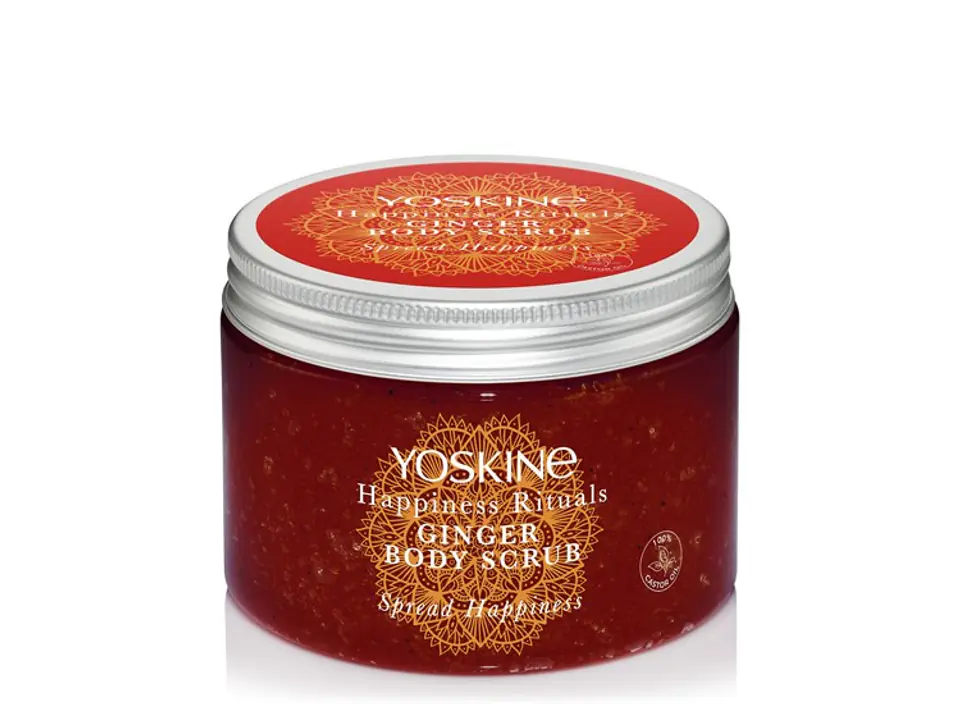 ⁨Yoskine Happiness Rituals Cukrowy Peeling do ciała Ginger 300g⁩ w sklepie Wasserman.eu