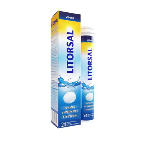 ⁨Zdrovit Tabletki musujące Litorsal - smak cytrynowo-miętowy 1op.-24szt⁩ w sklepie Wasserman.eu