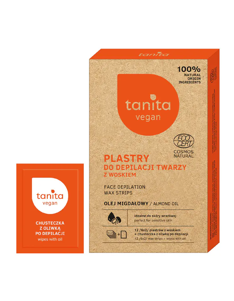 ⁨TANITA Vegan Facial Hair Removal Patches with Wax and Almond Oil 1op.-12pcs⁩ at Wasserman.eu