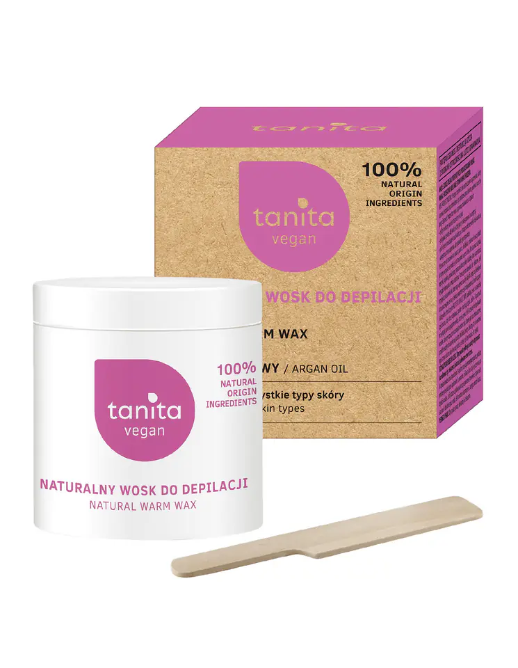 ⁨TANITA Vegan Naturalny Wosk do depilacji z olejkiem arganowym 250ml⁩ w sklepie Wasserman.eu