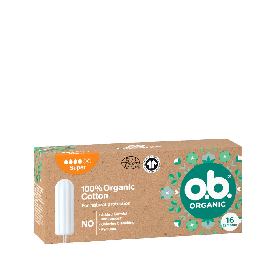 ⁨A.B.Organic Super Tampons - 100% Cotton 1op.16pcs⁩ at Wasserman.eu
