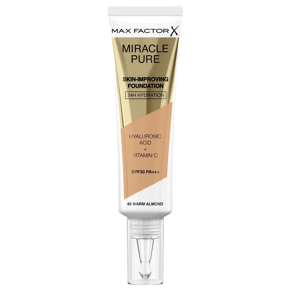 ⁨MAX FACTOR Podklad do twarzy MIRACLE PURE nr 45 Warm Almond 30ml⁩ w sklepie Wasserman.eu