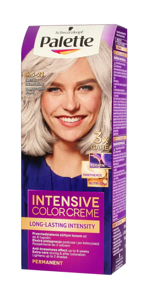 ⁨Palette Intensive Color Creme Krem koloryzujący nr 9.5-21 świetlisty srebrny blond 1op.⁩ w sklepie Wasserman.eu