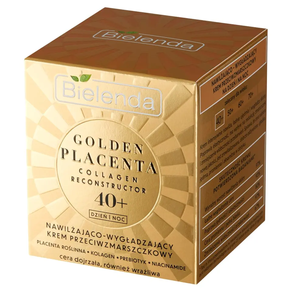 ⁨Bielenda Golden Placenta 40+ Nawilżająco - Wygładzający Krem przeciwzmarszczkowy na dzień i noc 50ml⁩ w sklepie Wasserman.eu