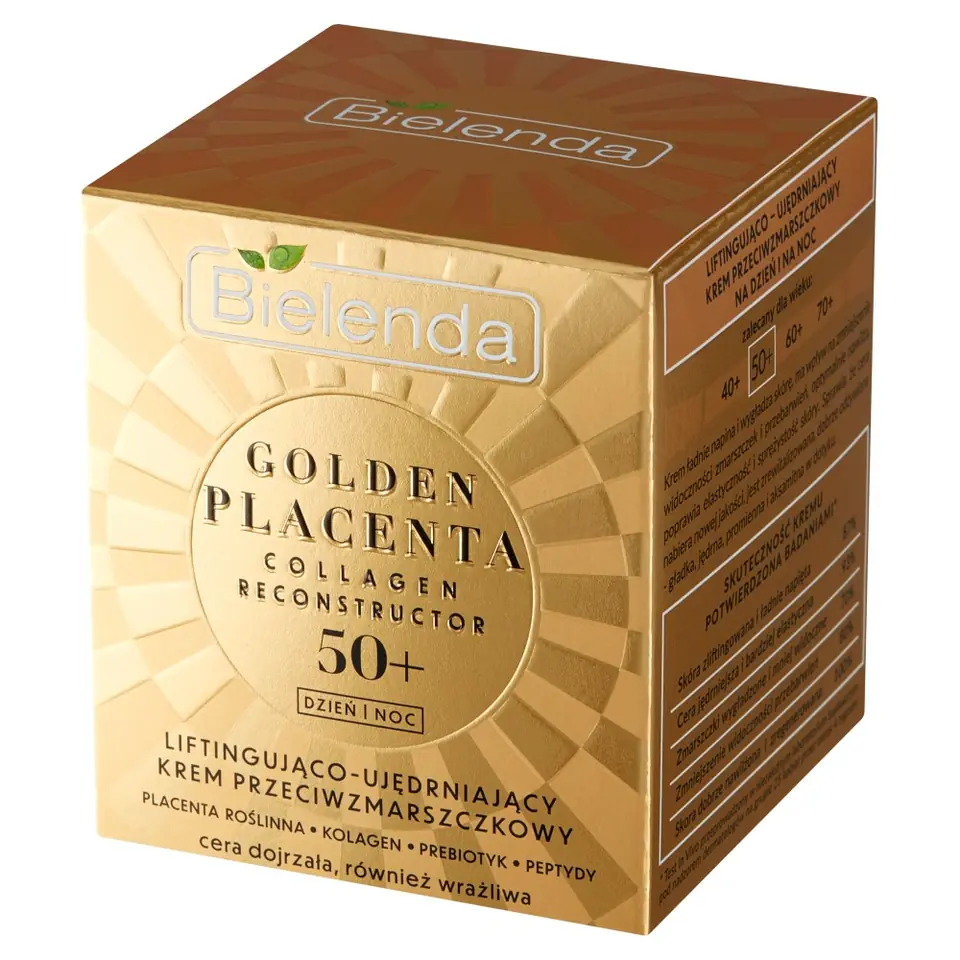 ⁨Bielenda Golden Placenta 50+ Lifting and Firming Anti-Wrinkle Day and Night Cream 50ml⁩ at Wasserman.eu