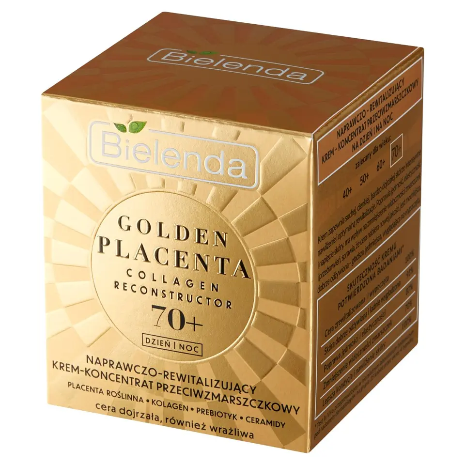 ⁨Bielenda Golden Placenta 70+ Repairing and Revitalizing Anti-wrinkle Cream-Concentrate for Day and Night 50ml⁩ at Wasserman.eu