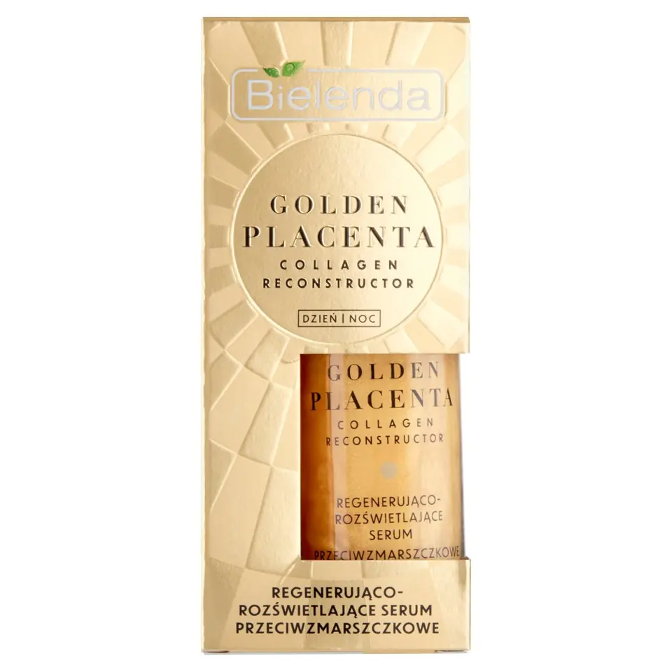 ⁨Bielenda Golden Placenta Regenerująco Rozświetlające Serum przeciwzmarszczkowe na dzień i noc 30g⁩ w sklepie Wasserman.eu