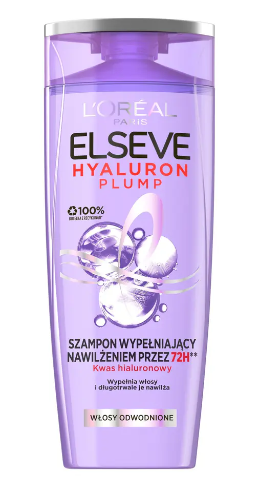 ⁨Loreal Elseve Hyaluron Plump Moisturizing Filling Shampoo (for 72H) for dehydrated hair 400ml⁩ at Wasserman.eu