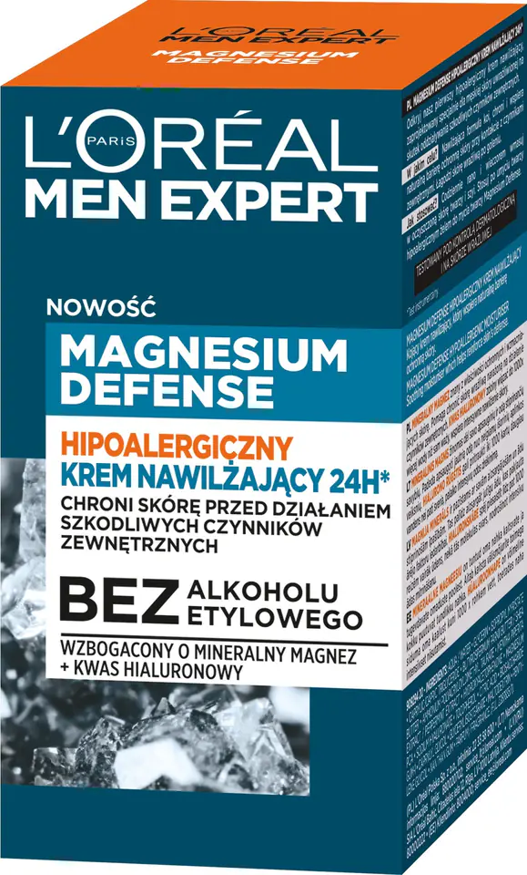 ⁨Loreal Men Expert Hipoalergiczny Krem nawilżający 24H* Magnesium Defence 50ml⁩ w sklepie Wasserman.eu
