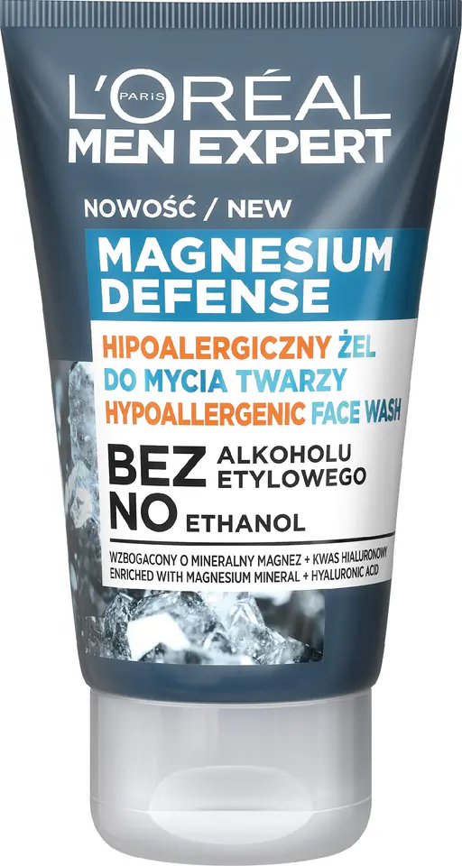 ⁨Loreal Men Expert Hypoallergenic Face Wash Gel Magnesium Defence 100ml⁩ at Wasserman.eu